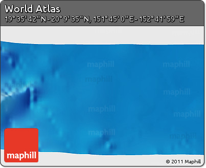 Physical 3D Map of the Area around 19° 52' 38" N, 152° 13' 29" E
