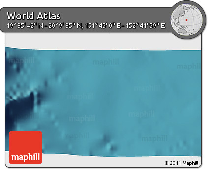 Satellite 3D Map of the Area around 19° 52' 38" N, 152° 13' 29" E