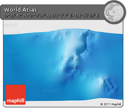 Physical 3D Map of the Area around 19° 52' 38" N, 156° 28' 29" E