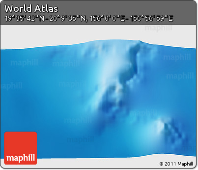 Physical 3D Map of the Area around 19° 52' 38" N, 156° 28' 29" E