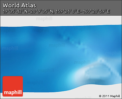 Physical 3D Map of the Area around 19° 52' 38" N, 159° 52' 30" E