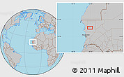 Gray Location Map of the area around 19° 52' 38" N, 15° 13' 29" W
