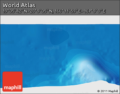 Political 3D Map of the Area around 19° 52' 38" N, 166° 40' 30" E