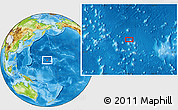 Physical Location Map of the area around 19° 52' 38" N, 166° 40' 30" E