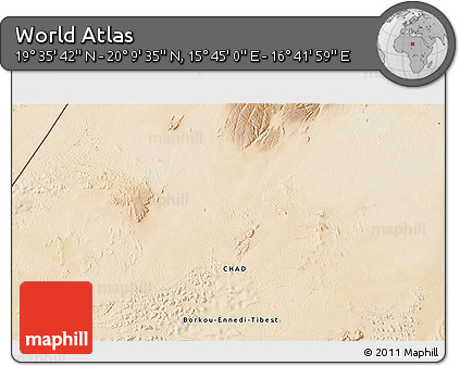 Satellite 3D Map of the Area around 19° 52' 38" N, 16° 13' 30" E