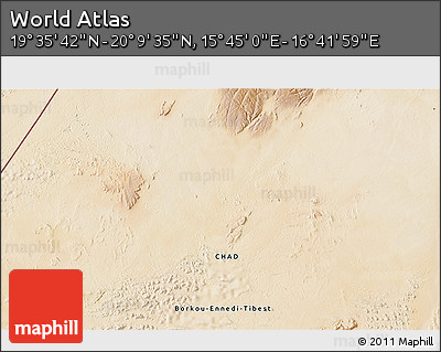 Satellite 3D Map of the Area around 19° 52' 38" N, 16° 13' 30" E