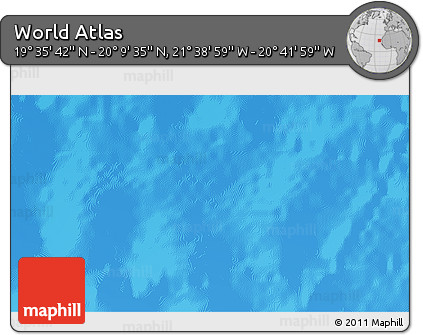 Shaded Relief 3D Map of the Area around 19° 52' 38" N, 21° 10' 29" W