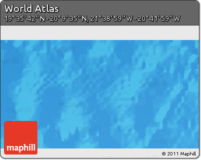 Shaded Relief 3D Map of the Area around 19° 52' 38" N, 21° 10' 29" W
