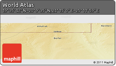 Physical Panoramic Map of the Area around 19° 52' 38" N, 24° 43' 30" E