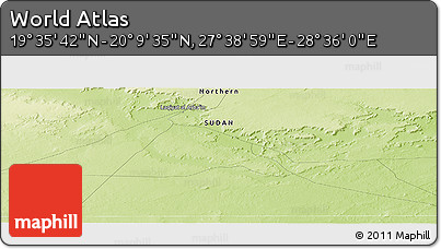 Physical Panoramic Map of the Area around 19° 52' 38" N, 28° 7' 30" E