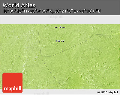 Physical 3D Map of the Area around 19° 52' 38" N, 29° 49' 30" E