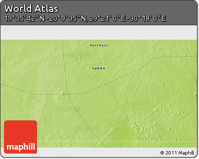Physical 3D Map of the Area around 19° 52' 38" N, 29° 49' 30" E