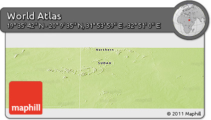 Physical Panoramic Map of the Area around 19° 52' 38" N, 32° 22' 30" E