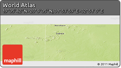 Physical Panoramic Map of the Area around 19° 52' 38" N, 32° 22' 30" E