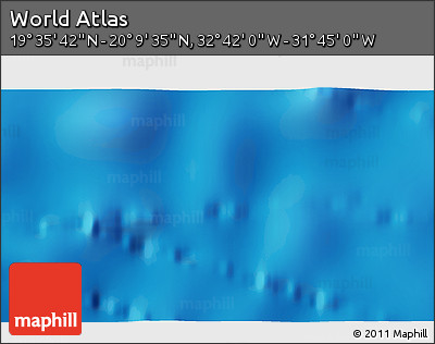 Shaded Relief 3D Map of the Area around 19° 52' 38" N, 32° 13' 30" W