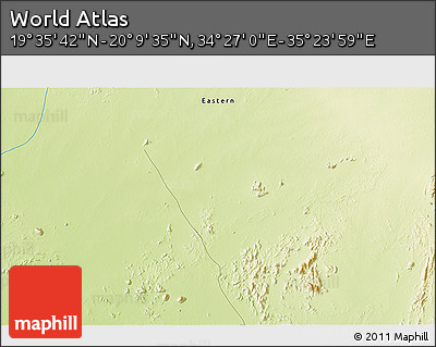 Physical 3D Map of the Area around 19° 52' 38" N, 34° 55' 29" E