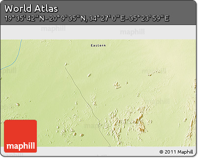 Physical 3D Map of the Area around 19° 52' 38" N, 34° 55' 29" E