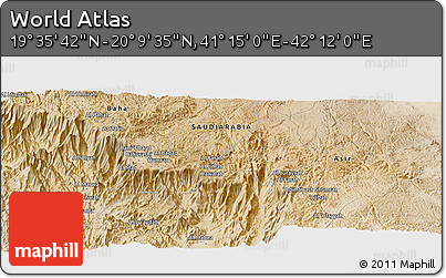 Satellite Panoramic Map of the Area around 19° 52' 38" N, 41° 43' 30" E