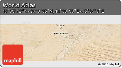 Satellite Panoramic Map of the Area around 19° 52' 38" N, 45° 7' 30" E