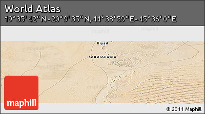 Satellite Panoramic Map of the Area around 19° 52' 38" N, 45° 7' 30" E