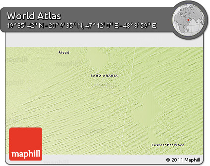 Physical 3D Map of the Area around 19° 52' 38" N, 47° 40' 29" E