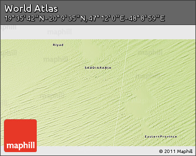 Physical 3D Map of the Area around 19° 52' 38" N, 47° 40' 29" E
