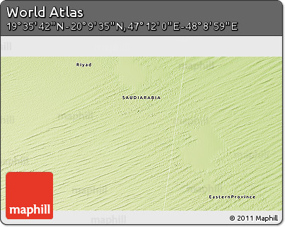Physical 3D Map of the Area around 19° 52' 38" N, 47° 40' 29" E
