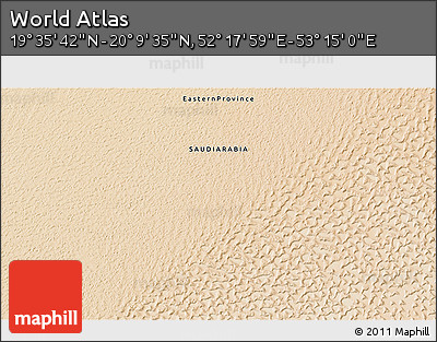 Satellite 3D Map of the Area around 19° 52' 38" N, 52° 46' 29" E