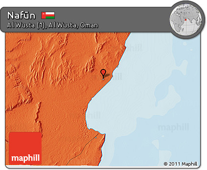 Political 3D Map of Nafūn