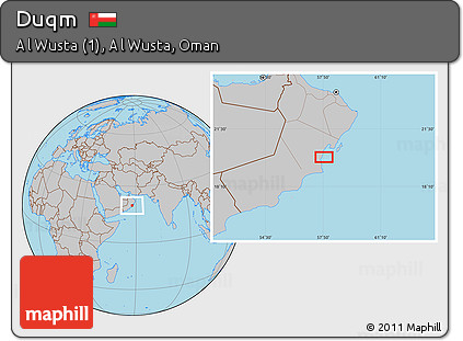 Gray Location Map of Duqm