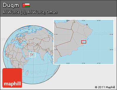 Gray Location Map of Duqm