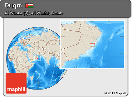 Shaded Relief Location Map of Duqm