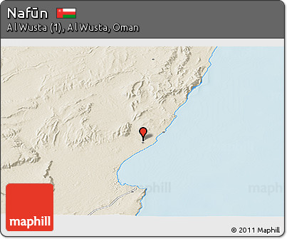 Shaded Relief Panoramic Map of Nafūn