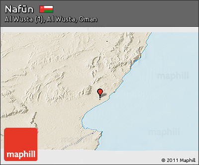Shaded Relief Panoramic Map of Nafūn
