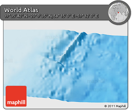 Physical 3D Map of the Area around 19° 52' 38" N, 58° 43' 30" E