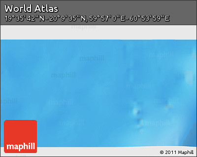 Physical 3D Map of the Area around 19° 52' 38" N, 60° 25' 29" E