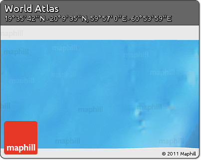 Physical 3D Map of the Area around 19° 52' 38" N, 60° 25' 29" E