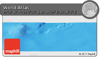 Physical Panoramic Map of the Area around 19° 52' 38" N, 61° 16' 29" E