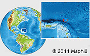 Physical Location Map of the area around 19° 52' 38" N, 61° 58' 30" W