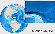 Shaded Relief Location Map of the area around 19° 52' 38" N, 61° 58' 30" W