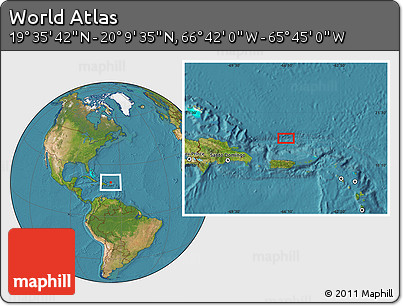 Satellite Location Map of the Area around 19° 52' 38" N, 66° 13' 29" W