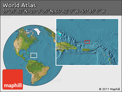 Satellite Location Map of the Area around 19° 52' 38" N, 66° 13' 29" W