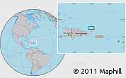Gray Location Map of the area around 19° 52' 38" N, 67° 55' 30" W