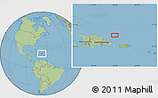 Savanna Style Location Map of the area around 19° 52' 38" N, 67° 55' 30" W