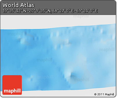 Physical 3D Map of the Area around 19° 52' 38" N, 68° 55' 30" E