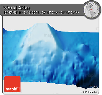 Physical 3D Map of the Area around 19° 52' 38" N, 68° 46' 30" W