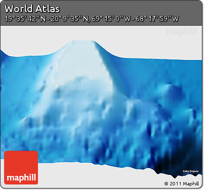 Physical 3D Map of the Area around 19° 52' 38" N, 68° 46' 30" W