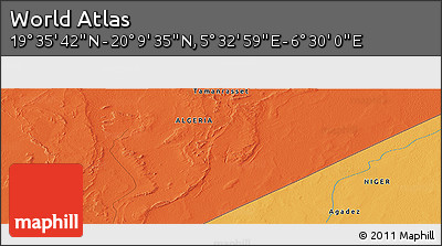 Political Panoramic Map of the Area around 19° 52' 38" N, 6° 1' 30" E