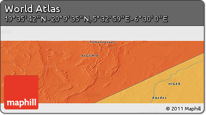Political Panoramic Map of the Area around 19° 52' 38" N, 6° 1' 30" E