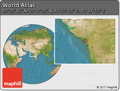 Satellite Location Map of the Area around 19° 52' 38" N, 72° 19' 29" E